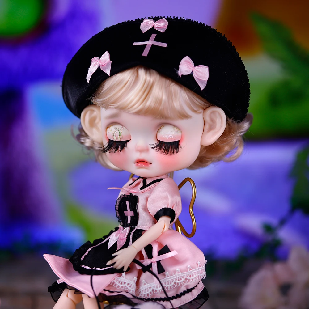 غاضب التشديد Ooak لطيف الكعك الطفل ICY DBS Blyth دمية منحوتة الشفاه ماتي الوجه 1/6 BJD Azone S أنيمي فتاة