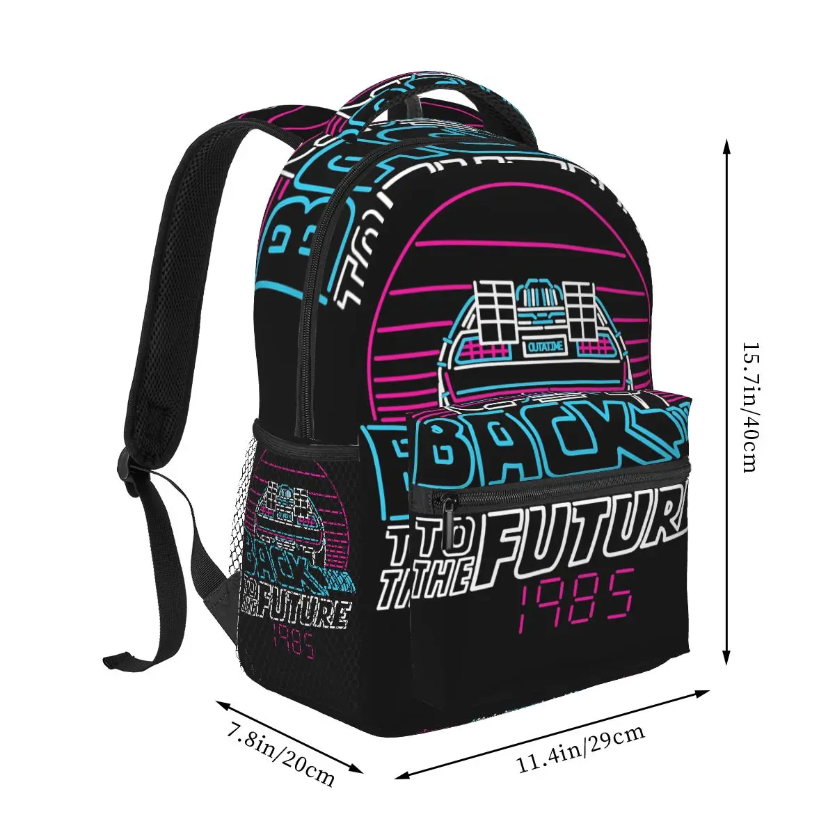 Back To The Future 80s Delorean Future 1985 Backpack Hot Sale Daypack Children BookBag School Bag Shoulder Bags for Men Women