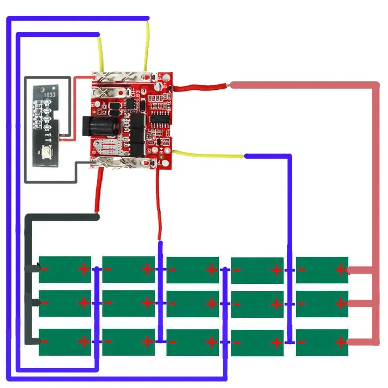 Li-ion bateria de plástico caso de carregamento proteção pcb placa de circuito para makita lomvum zhipu hongsong jingmi 18v bateria de lítio