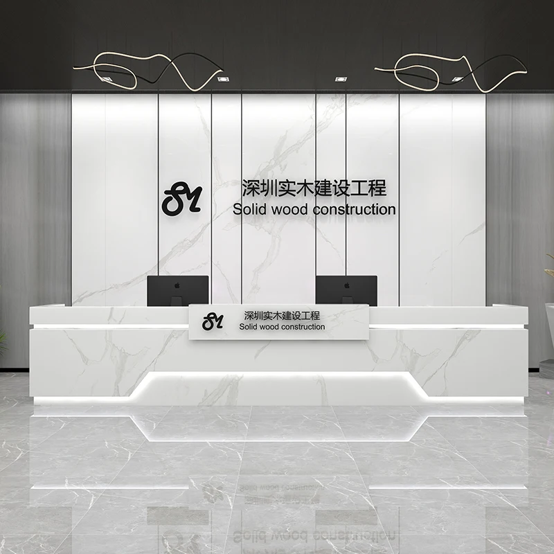 Standing Retail Reception Desk White Checkout Supermarket Executive Reception Desk Beauty Mostrador Recepcion Shop Furniture