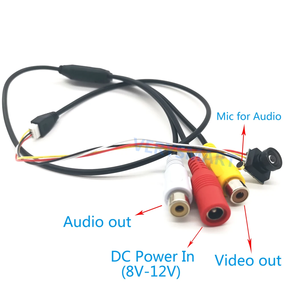 Imagem -04 - Mini Câmera Analógica Pequena Super Ângulo Largo de 170 Graus com Microfone Áudio Cvbs Cmos hd Cor Cctv Tamanho 12x12 mm Micro Câmera de Segurança