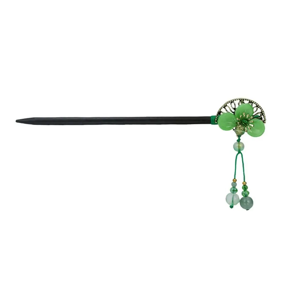 Decorative Traditional Hanfu Hair Fork Ancient Style Butterfly/ Wooden Hairpin with Tassel Hair Sticks Fan Hair Bun for Hanfu