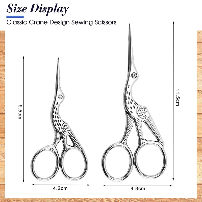 1PC Vintage Stork Shape Sewing Scissors Stainless Steel Tailor Scissors Sharp Sewing Shears for Embroidery DIY Craft Needle Sew