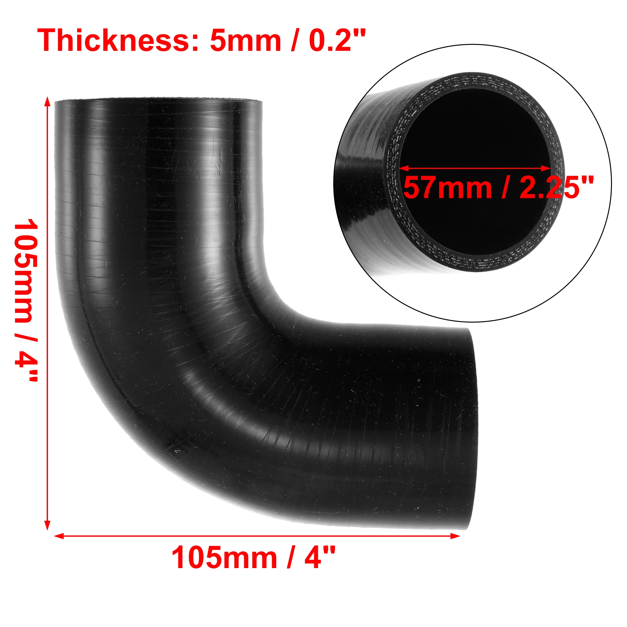 UXCELL 32/51/57/63/70/76/89MM ID 90-Grad-Winkel-Auto-Silikonschlauch Ansaugkupplung Ladeluftkühler-Reduziersatz für Seat Leon 1M