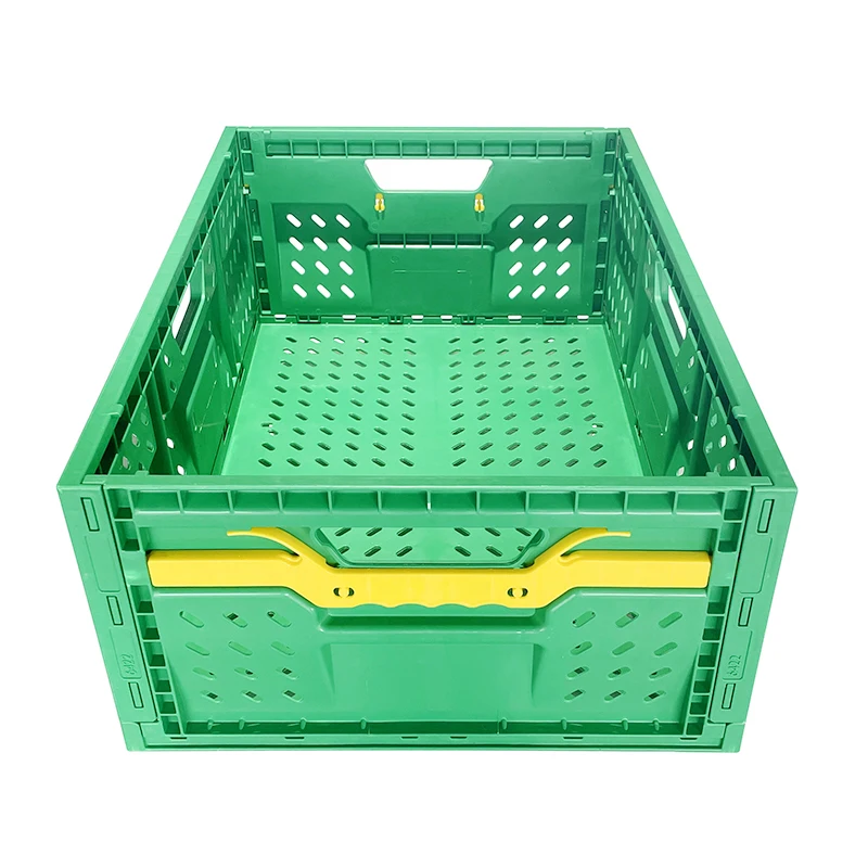 Large Farm Vegetables and Fruits Stackable Storage Foldable Foldable Plastic Box Crate Tray with Logo