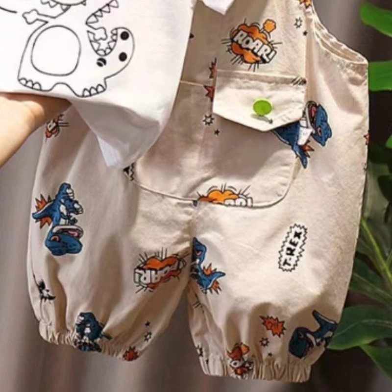 جديد الصيف طفل الفتيان الملابس مجموعة الأطفال الكرتون تي شيرت السراويل 2 قطعة/مجموعة ملابس الاطفال الرضع زي غير رسمي طفل رياضية