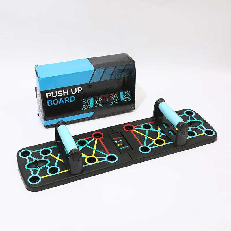 Multi Functional Folding Push up Board Color Coded System Strength Training Rack Portable Home Gym Workout Fitness Gear