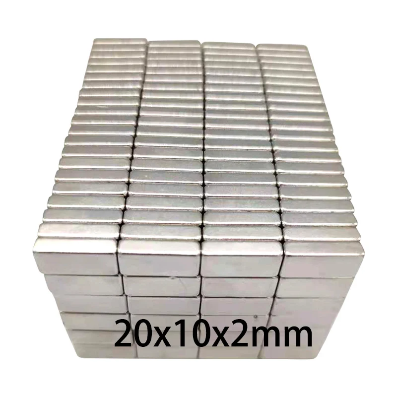10/20/50pcs 20×10×2mm Block Magnet - Heavy Duty Rectangular Magnets for CNC, Motors & Machinery