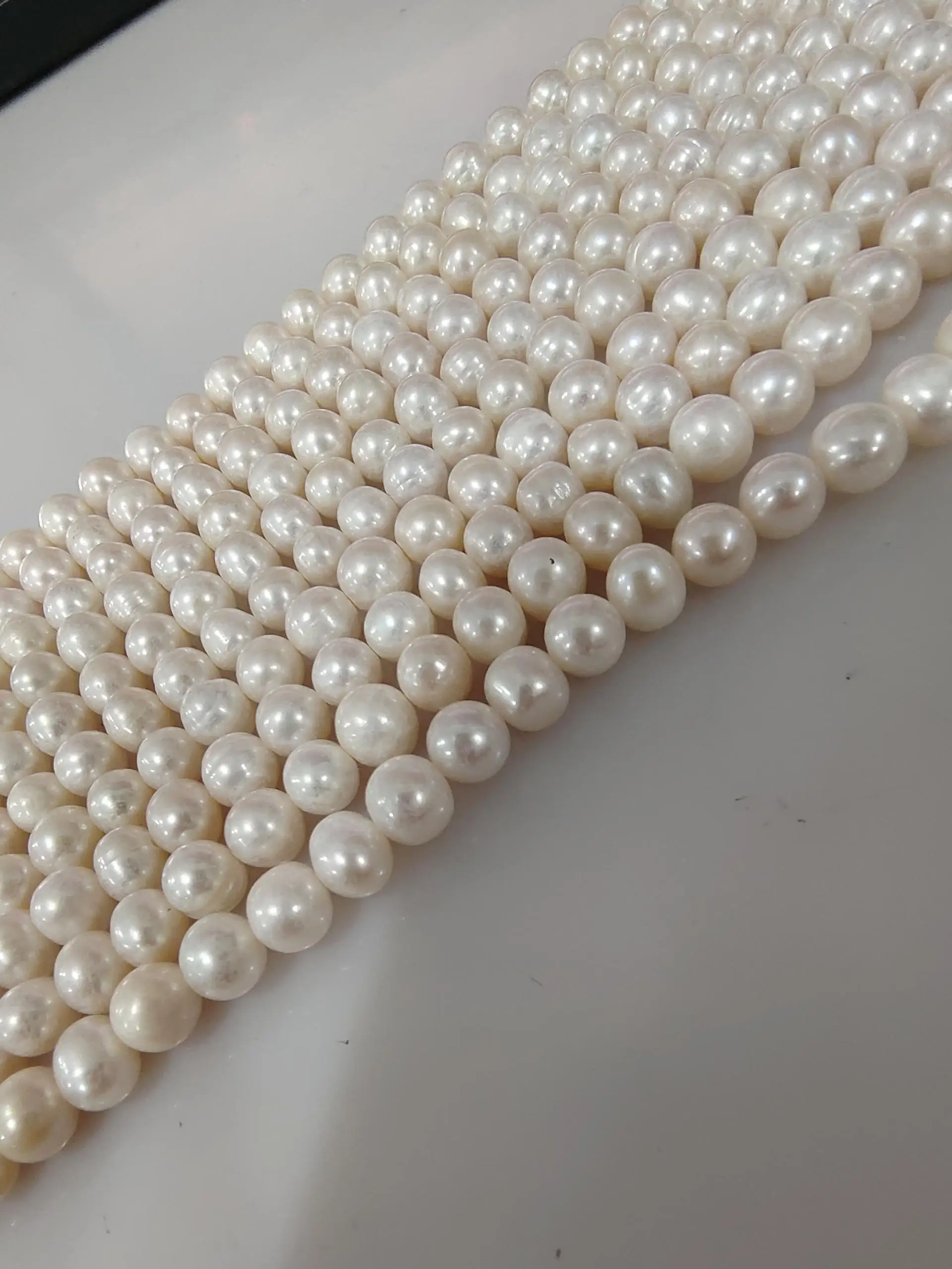 YYW High Quality 7-8mm 100% Natural Freshwater Pearl Beads white Pearl Round Loose Beads DIY Necklace Bracelat Jewelry Making