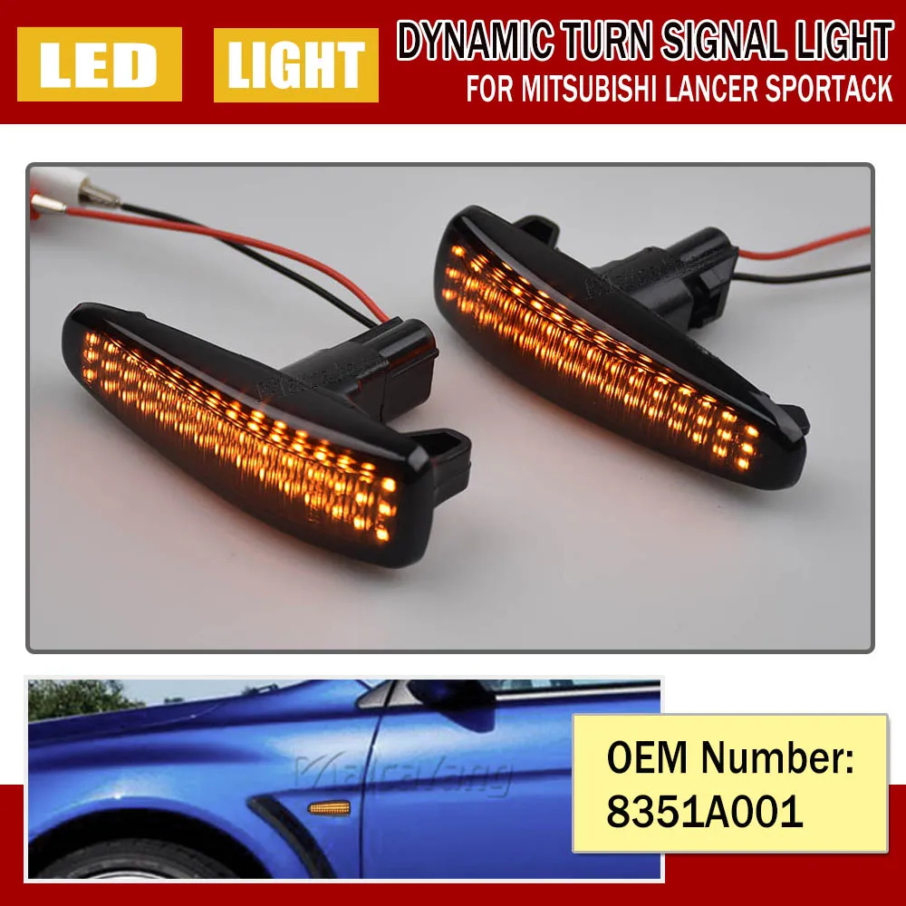 

Светодиодный динамический указатель поворота, боковой габаритный фонарь для Mitsubishi Lancer Evolution Evo X Outlander Sport RVR ASX Mirage 2014+