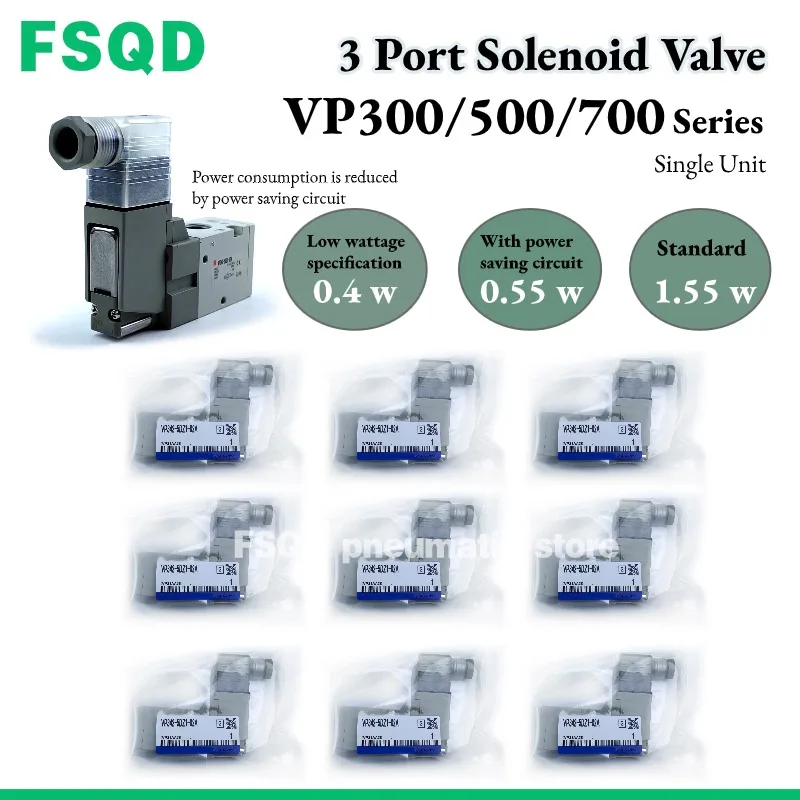 

VP342 VP342R VP742-5G1 5GD1 5DZ1 5D1 5DD1 4G1-02A 03A 04A-F 3 Port Solenoid Valve VP300 VP500 VP700 VP Series