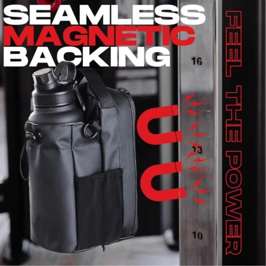 

Магнитная спортивная сумка, большая вместительная магнитная сумка-переноска с карманом для телефона, портативная сумка для бутылки с водой для спортзала, органайзер для аксессуаров для спортзала