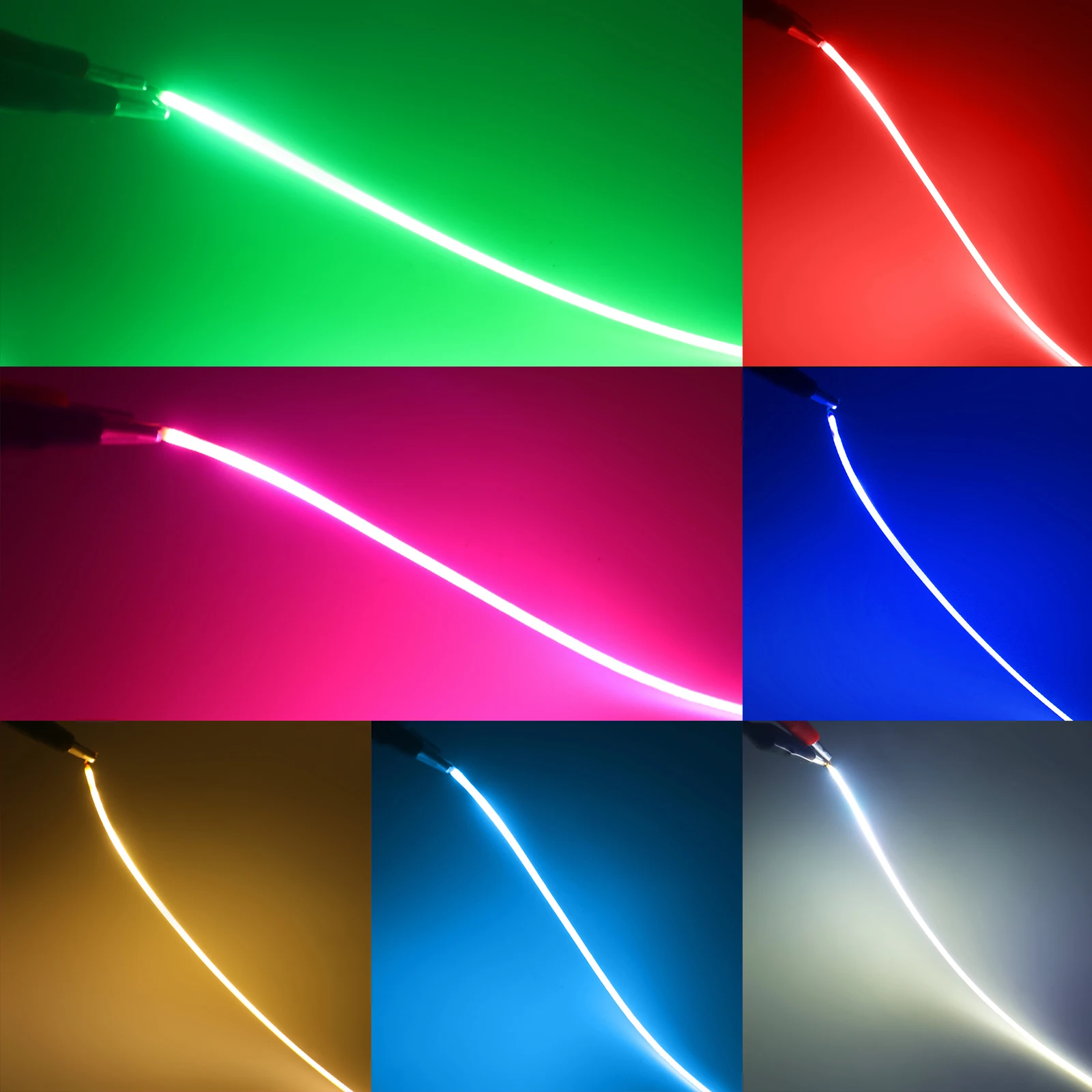 10 قطعة قطع مجانية مرنة LED خيوط تيار مستمر 3 فولت 25 80 110 128 300 مللي متر لتقوم بها بنفسك الإضاءة ديكور ل LED لمبة أجزاء المصباح 2200 كيلو أحمر أزرق أخضر