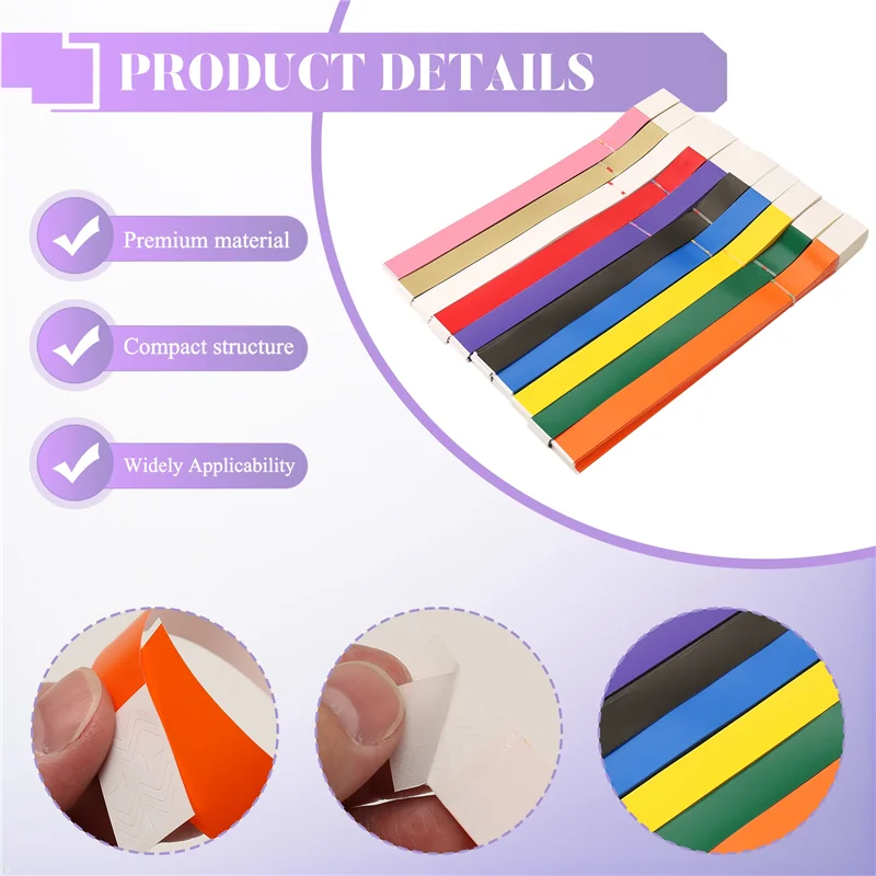 1000 PCS Wristbands Paper Wristbands For Events Suitable For Parties, Wristbands(10 Colors)