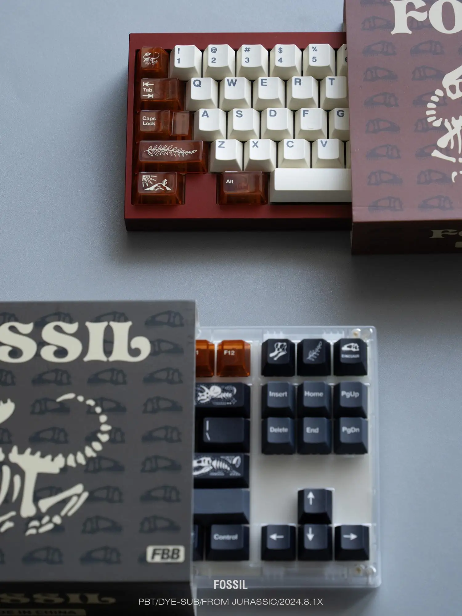 Original keycap fossil amber fossil color mixing sublimation PBT custom mechanical keyboard