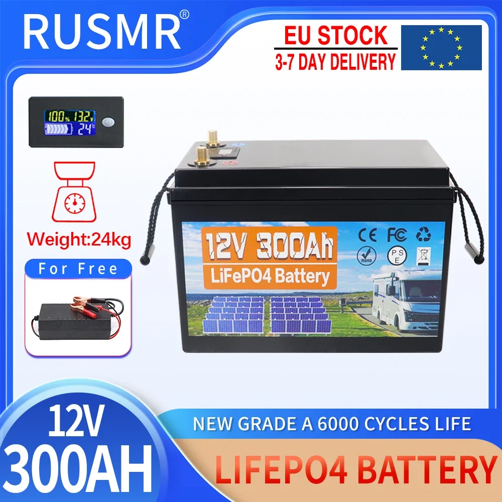 12V 24V 60AH 120Ah 200Ah 300AH LiFePO4 Batterie Eingebaute BMS Lithium-Eisen Phosphat Zellen Für RV