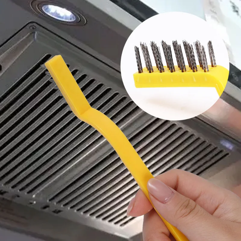 3PCS Gas Stove Cleaning Brushes Kitchen Tool Metal Fiber Brushes Iron Brush Cleaning Wire Brush Copper Brush Cleaning Tools