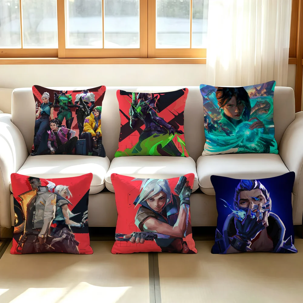 Game V-VALORANT cushion cover Comfortable Decorative For Bedroom Living room Dormitory Picnic and Holiday Decoration