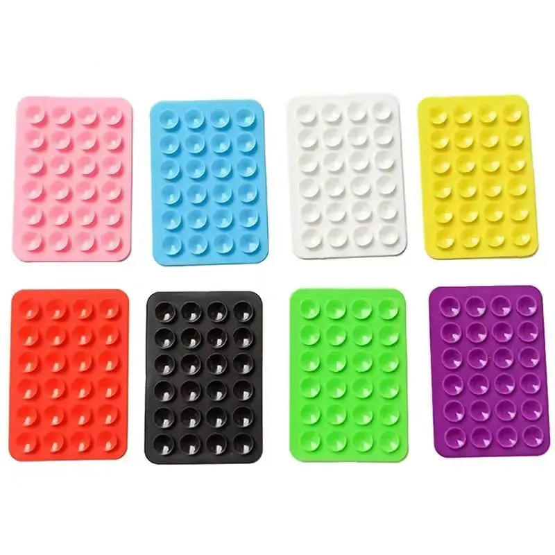 Double-Sided Silicone Suction Cup for Mobile Phone Fixation Anti-Slip Smartphone Case Portable Removable Square Holder