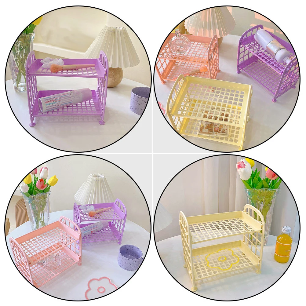 

4 Pcs Cosmetics Storage Shelf PP Material Easy Assemble Clean Home Office Bathroom ganizer Space Saver Plastic Rack