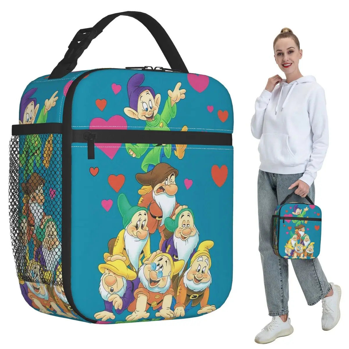 

Seven Dwarfs Insulated Lunch Bag for Kids School Cooler Thermal Food Box Tote Leakproof Lunch Boxes Container