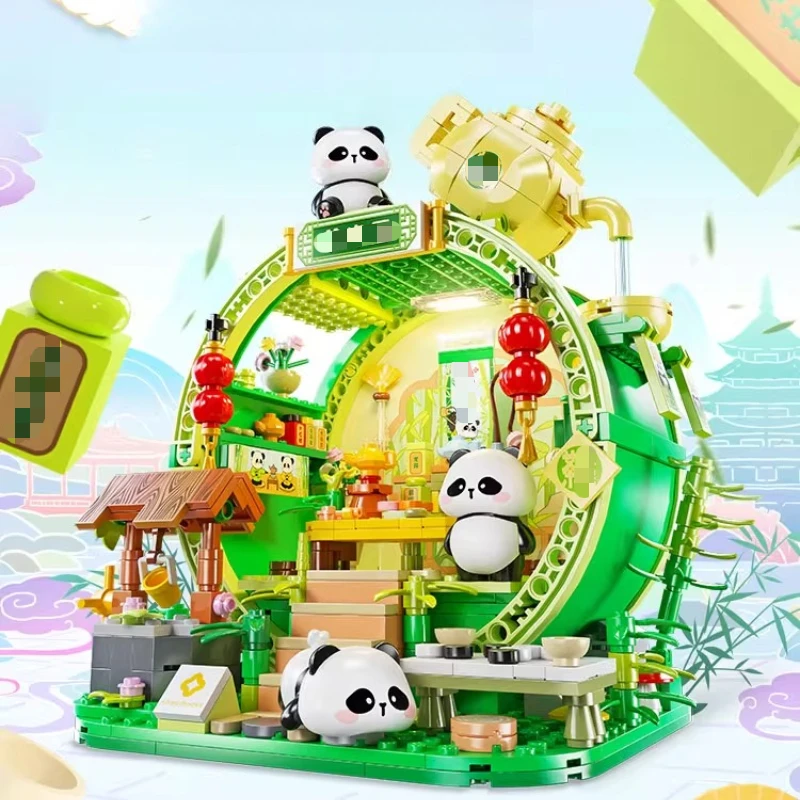 SEMBO الباندا الخيزران منزل اللبنات الأطفال التعليمية DIY بها بنفسك اليدوية الإبداعية نموذج الحلي العصرية اللعب هدايا عيد الميلاد #3