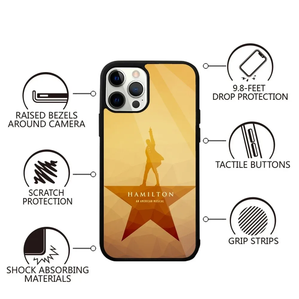 H-HamiltonS Musical L-Lyrics Capa Phone Case For iPhone 15,14,13,12,11,Plus,Pro,Max Mini Magsafe Magnetic Wireless Charging