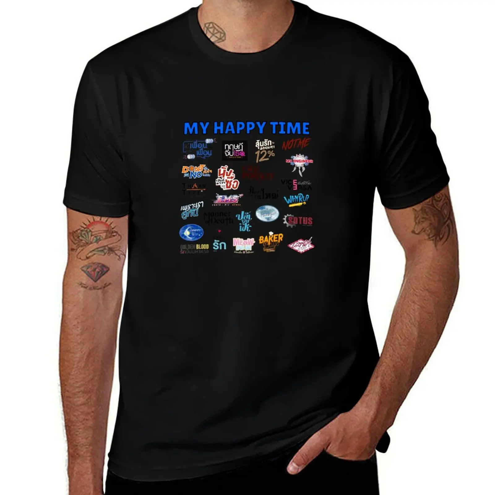 

My Happy Time T-Shirt anime stuff anime clothes quick-drying blue archive sweat shirts, men