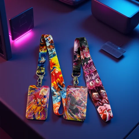 Anime Card Cases Card Lanyard Key Hang Rope Lariat Cosplay Badge ID Cards Holders Neck Straps Keychains Fashion Accessories Gift