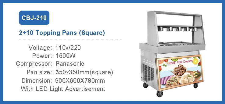 Factory Thailand Fried Roll Ice Cream Flat Pan Ice Cream Machine Roll Machine Fryer Thai Ice Cream Machine 1 Pan