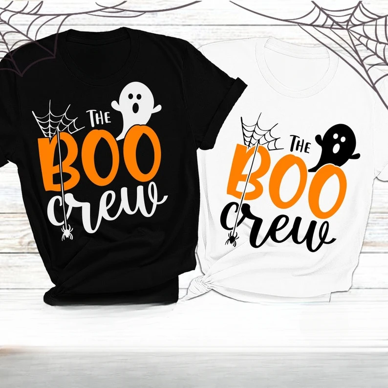 The Boo Crew SVG, Halloween Halloween Family Shirts, Man and Woman The Best Gift for A Big Holiday Funny Cotton Trick or Treat