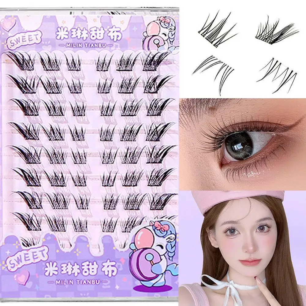 Cílios enxertia lash extensão cílios postiços sem cola cílios auto-adesivos lash raposa olho fofo decoração curling lash cluster