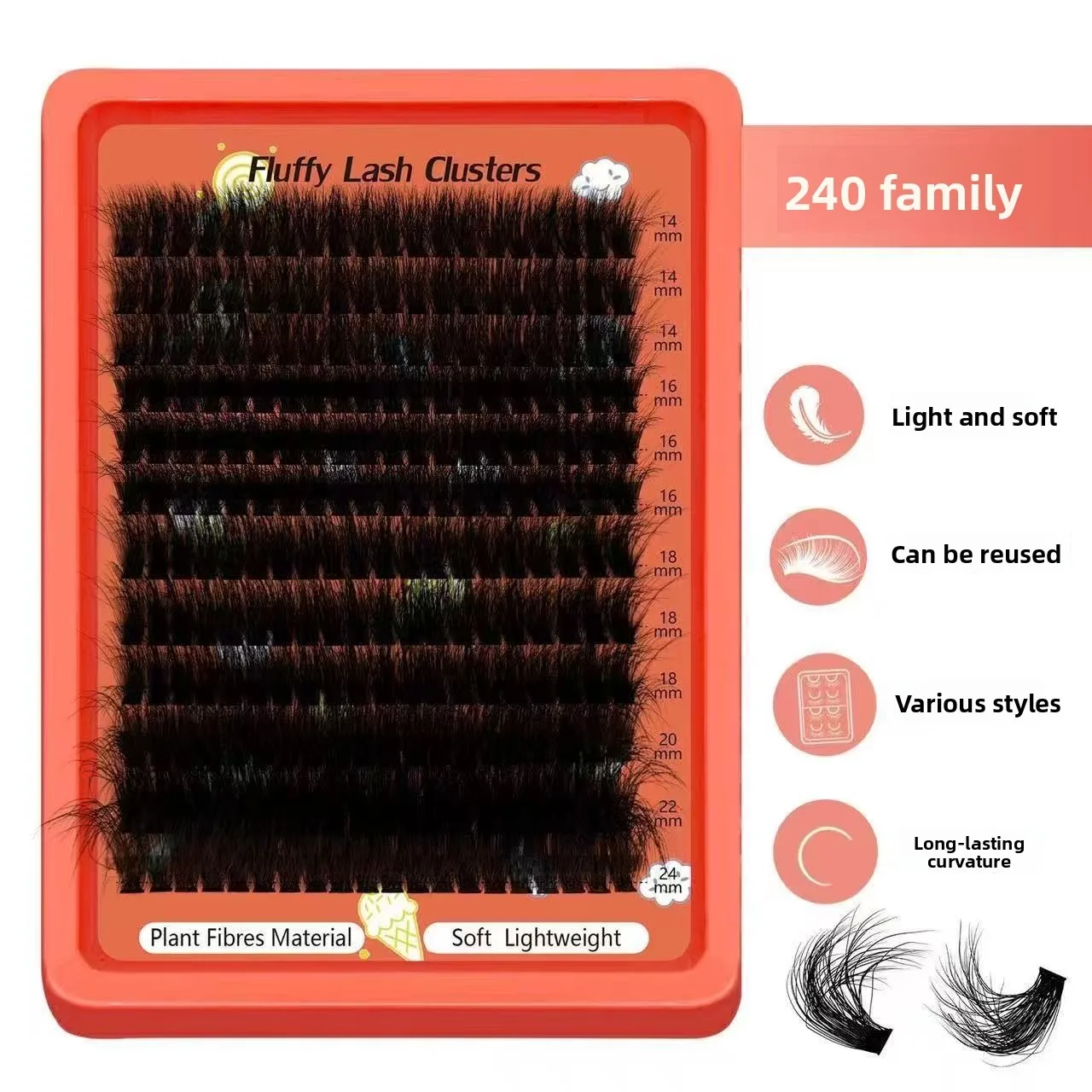 Cluster Lashes D Curl Mixed Length Dramatic Volume DIY Eyelash Extensions Soft Reusable Fake Lashes For Beginners Eye Makeup