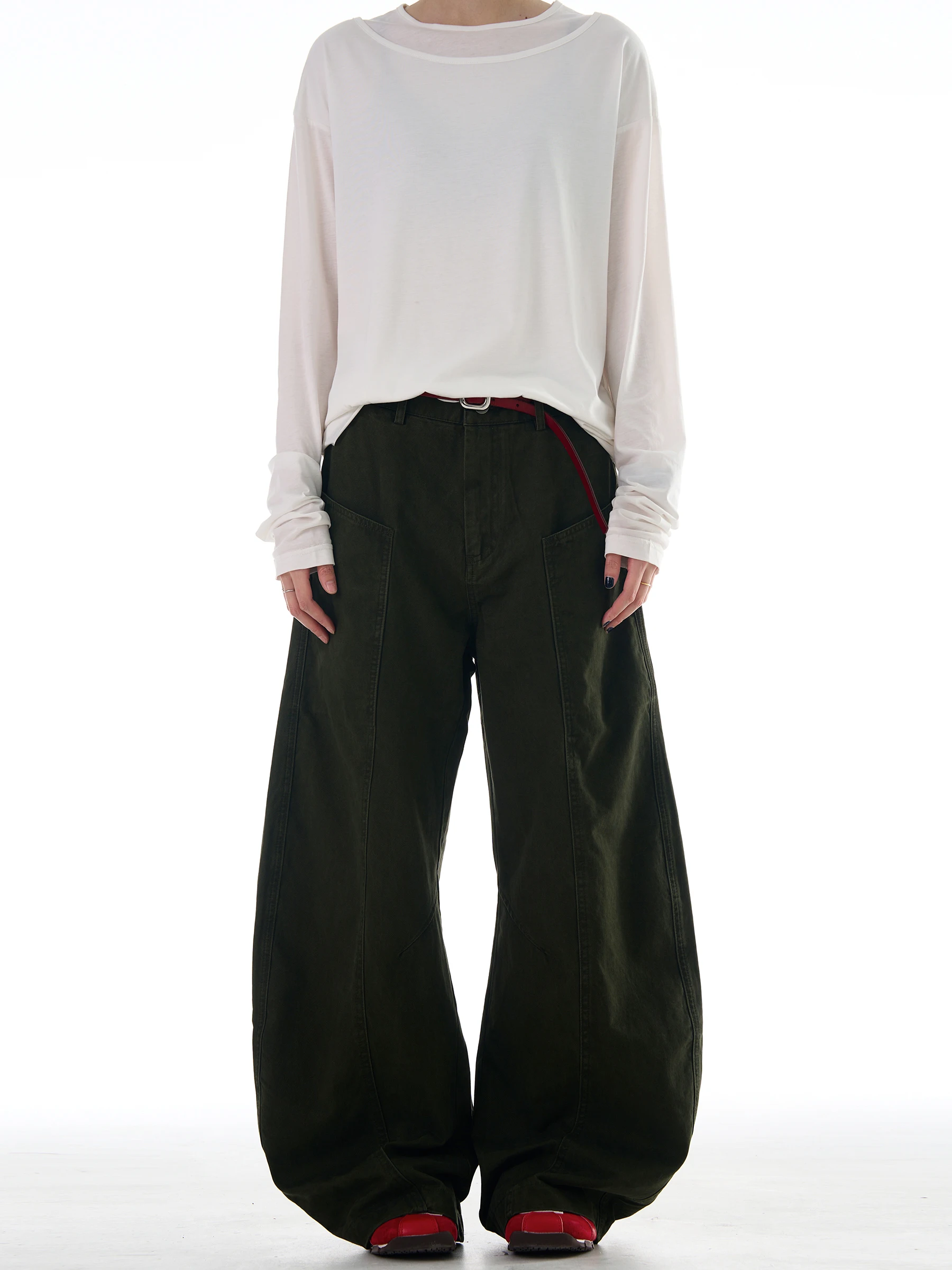 MADWITCH Vintage Simple Cut Design Freizeithose Herren Lose Silhouette Drag Knife Freizeithose ex Lange Arbeitskleidung