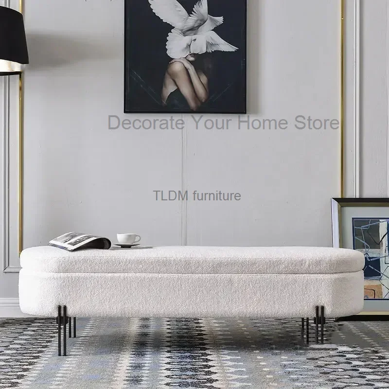 

Nordic Shoe Changing Stools Household Door Luxury Ottomans Living Room Furniture Bedroom Storage Sofa Bench Shoe Stool F