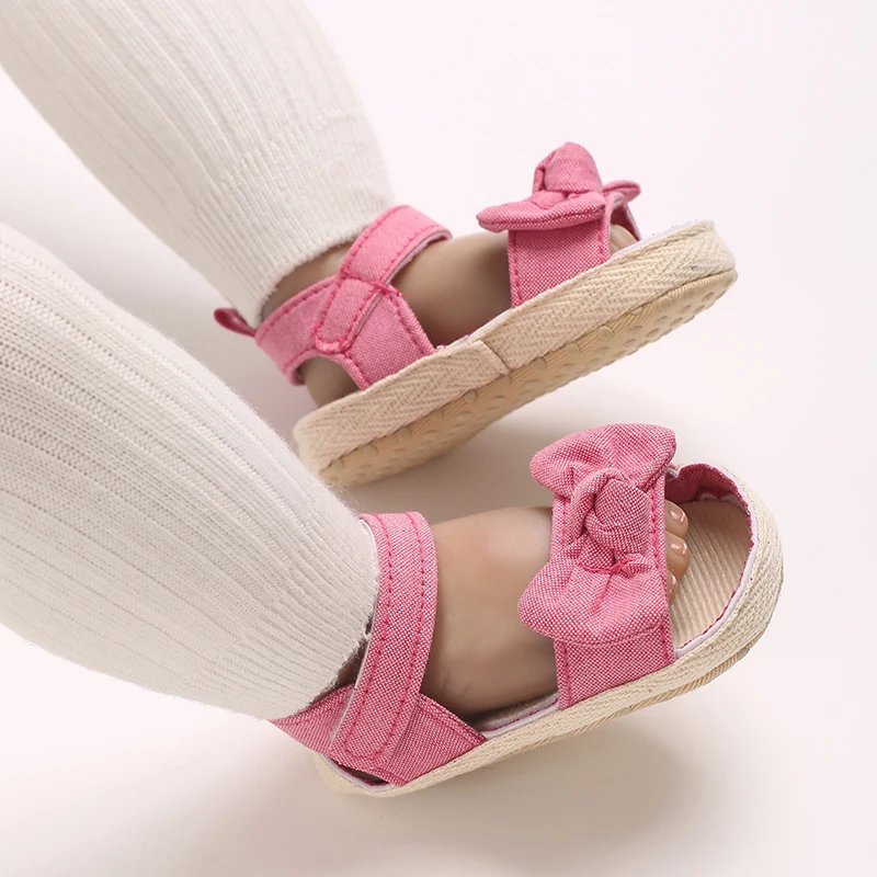 0-18M Baby Cute Butterfly Dew Toe Pre School Summer Sandals Princess Casual Soft Cloth Bottom Non Slip Single Shoes Women's