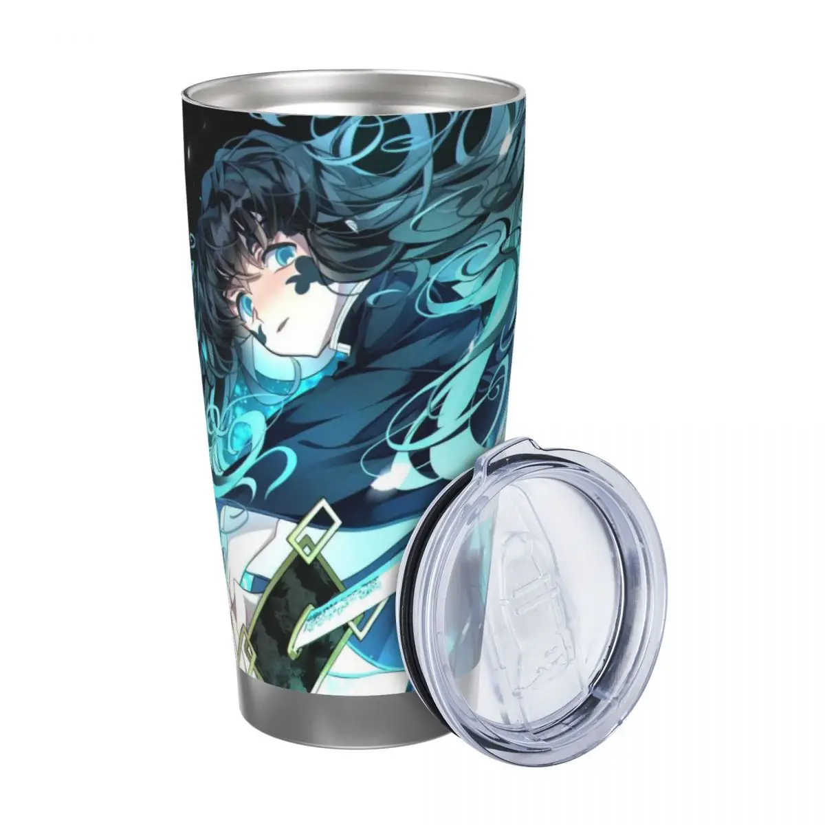 Muichiro Tokito Demon Slayer 20oz Stainless Steel Car Mug Straw Thermal Iced Travel Cup Vacuum Insulated Coffee Hot Cup