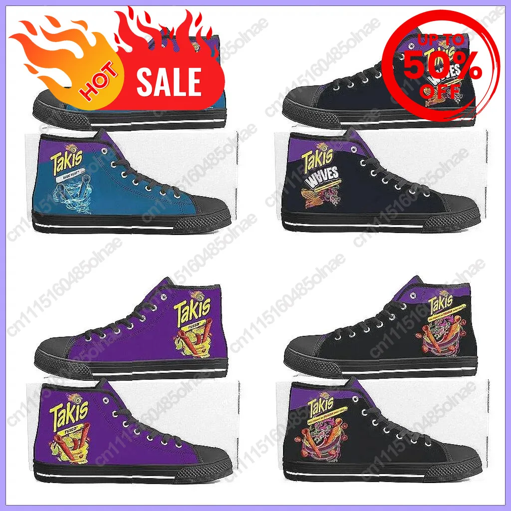 Takis-Inspired Custom Canvas Sneakers For Men & Women, Funny Food Design Casual High-Top Couple Shoes