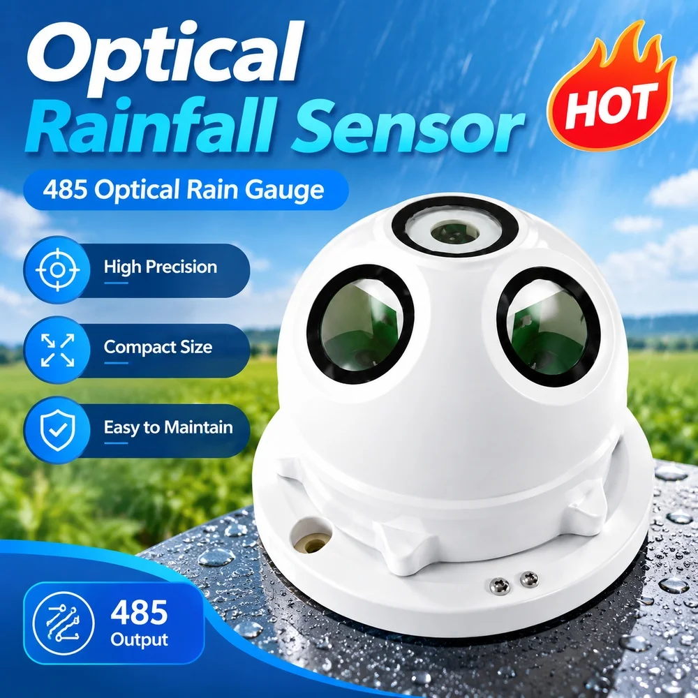 Optical Rainfall Sensor 485 Optical Rain Gauge Smart Agrometeorological Pulse Automatic Rainfall Monitoring Station