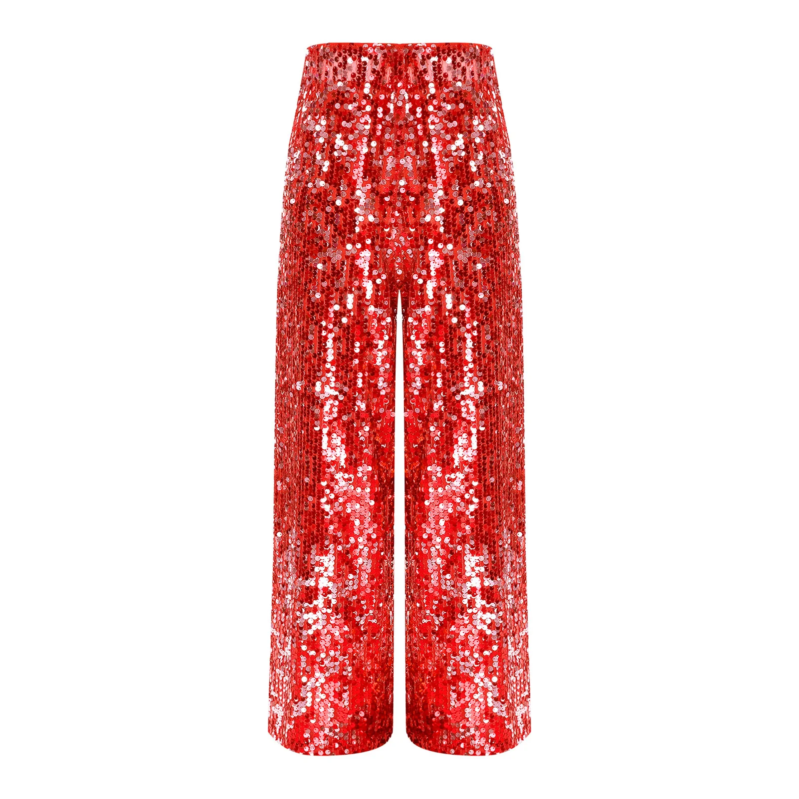 Moda meninas lantejoulas calças crianças brilhantes calças compridas streetwear rave festa dança calça palco desempenho trajes discoteca