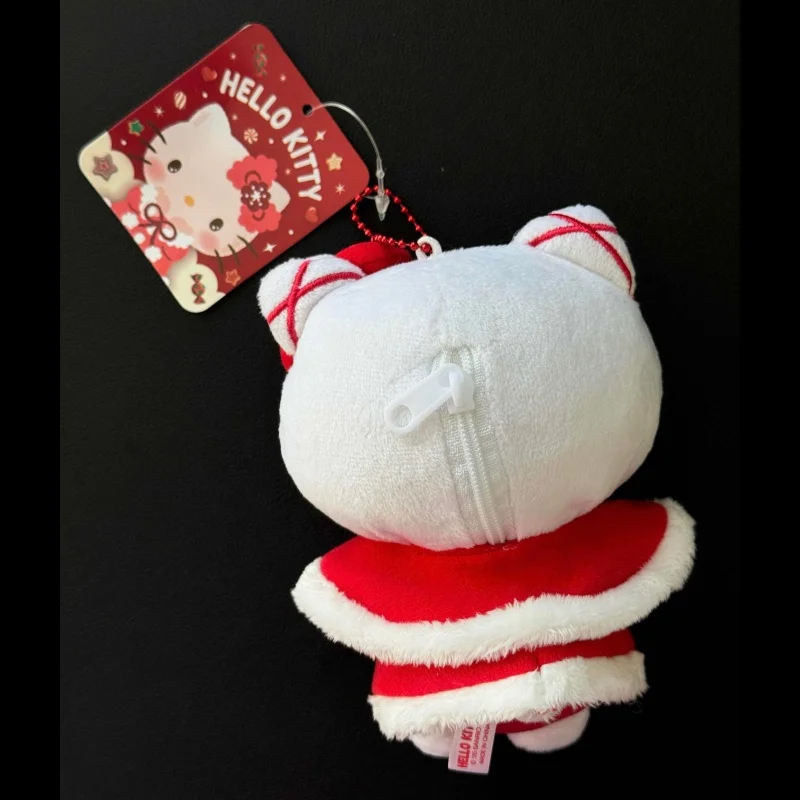 Japanese Genuine Sanrio Christmas Hello Kitty Cute Cat Girl Red Cloak Plush Pendant Bag Hanging Decorative Toy Christmas Gift