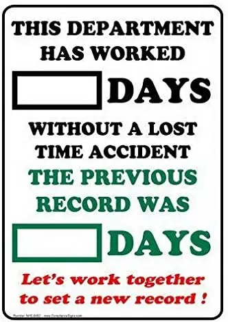 k1,Metal Tin Sign For Dry Erase Days Without A Lost Time Accident Sign Metal Signs Funny Yard Sign Outdoors Warning Signs Tin Pl
