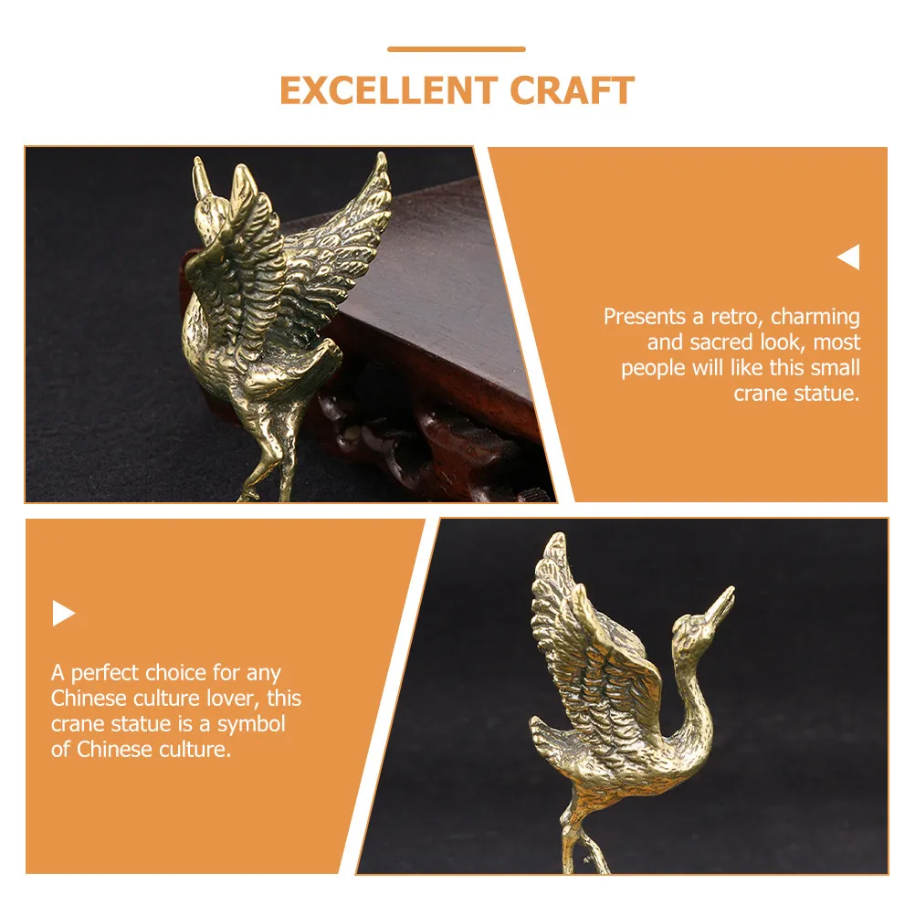 

Миниатюрная латунная статуэтка журавля в ретро-стиле, символ богатства, декор для дома и офиса, подарок на новоселье, Рождество, свадьбу, годовщину