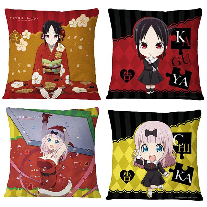 Japan Anime Kaguya-sama Love is War Shinomiya Kaguya Fujiwara Chika Big Plush Stuffed Pillow Cushion Doll Toy Kids Gifts 40cm