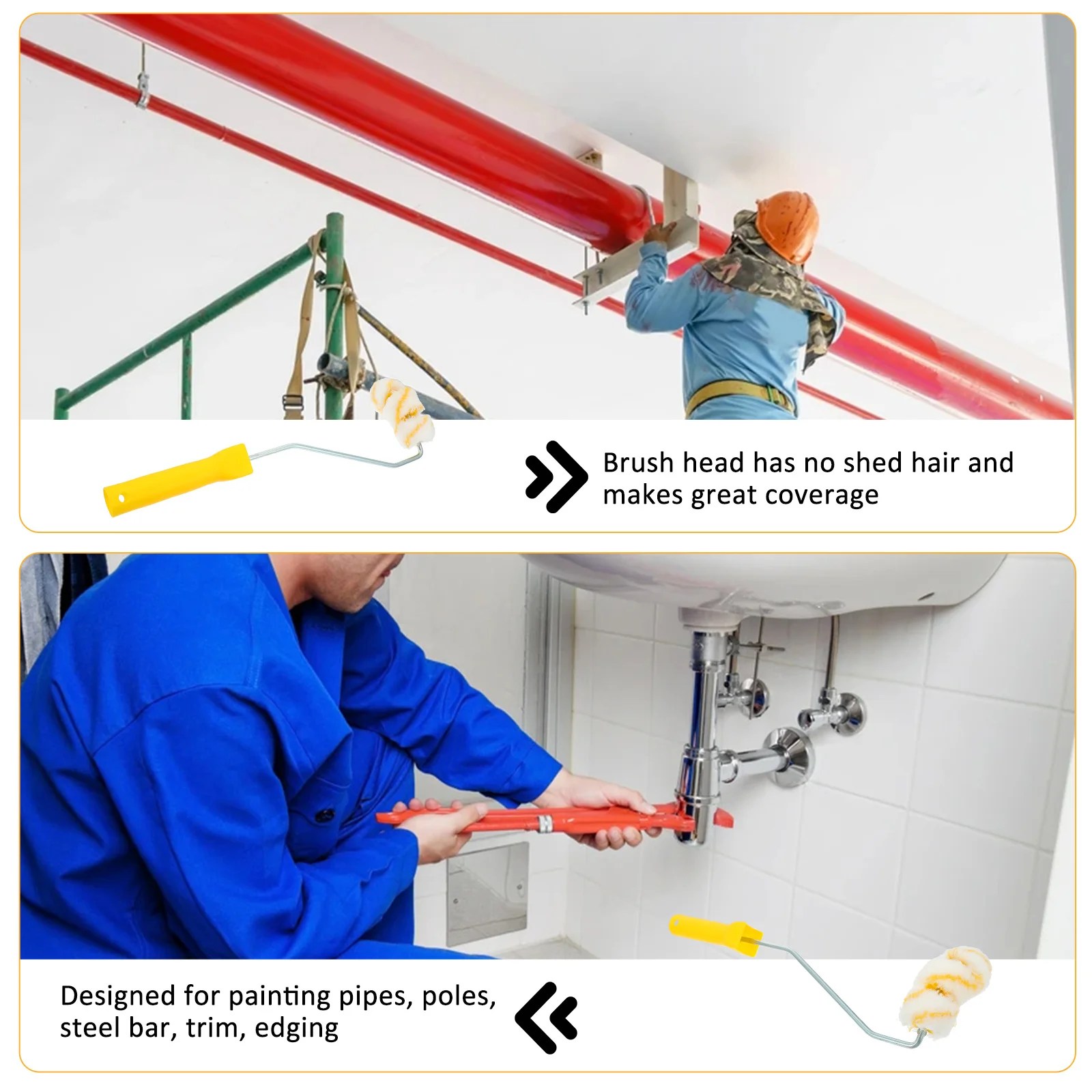 

Пожарный малярный валик с 3-колесной цилиндрической трубкой, щеткой для покраски и очистки каналов