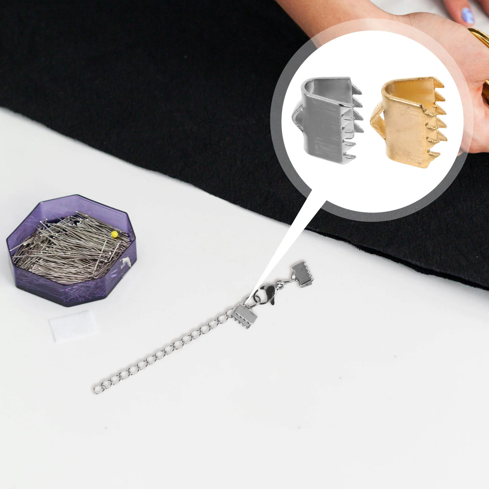 

40pcs Stainless Steel Jewelry Findings Clasps Cord End Caps For Diy Necklace Bracelet Making Craft Projects Buckle Accessories