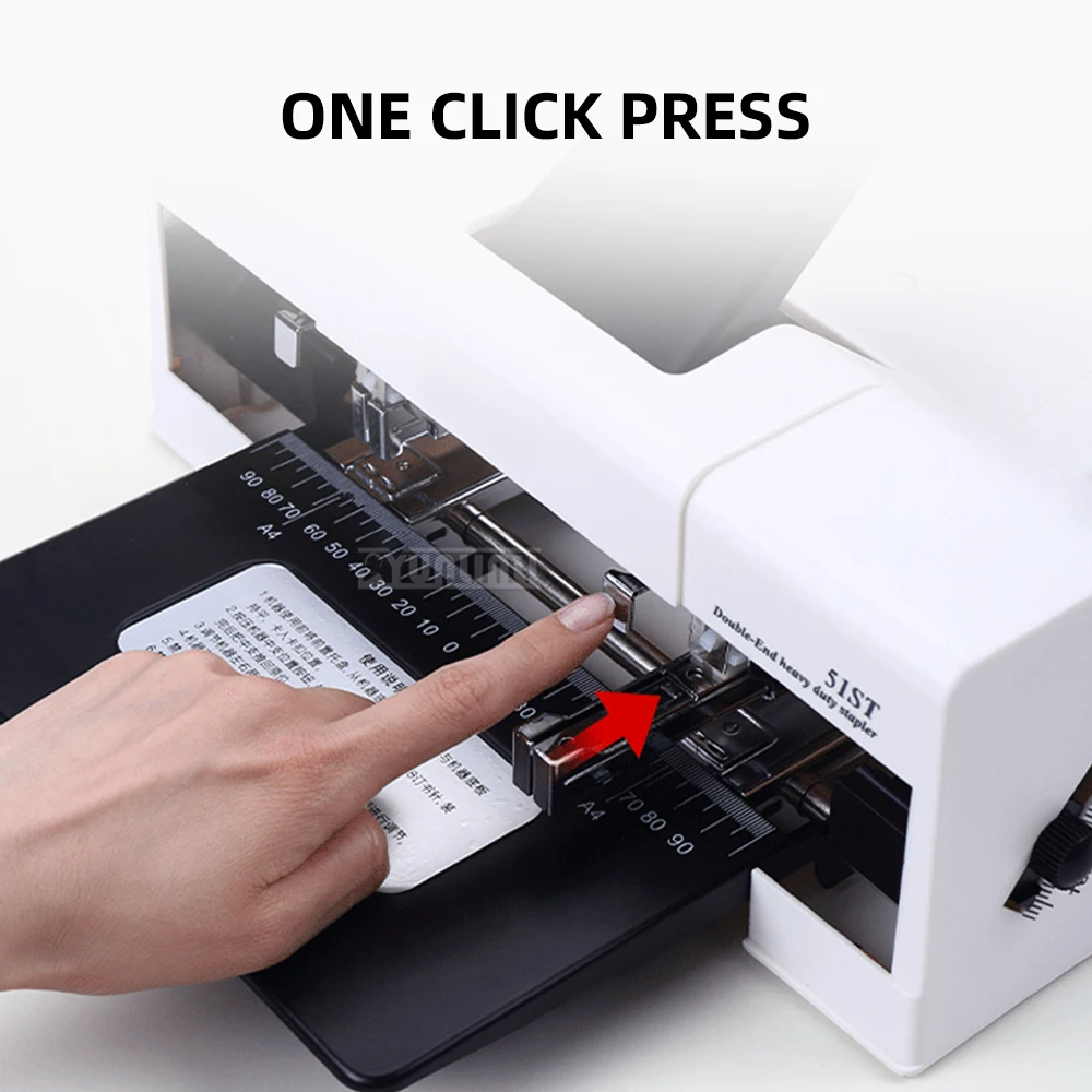 Effortless Operation Centerfold Double-stapler, Long-arm Double-row A4A3 Office Use Double-hole, 50 Pages Included