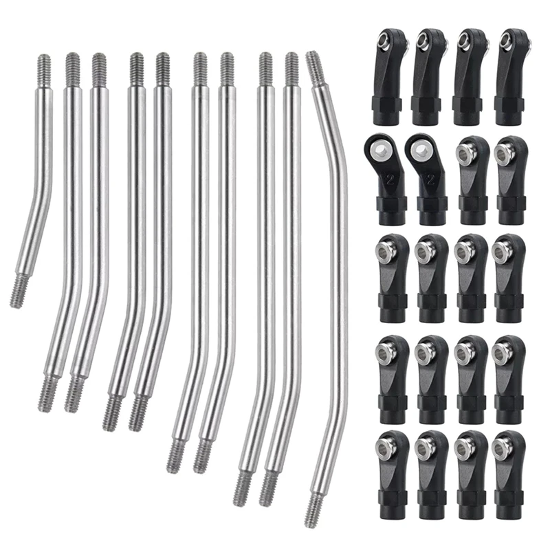 ชุดลิงค์เชื่อมต่อช่วงล่าง RC ขนาด 313 มม. พร้อมปลายก้านพลาสติก สำหรับรถบังคับวิทยุ 1/10 SCX10 II 90046 RC Crawler Car-SPMI