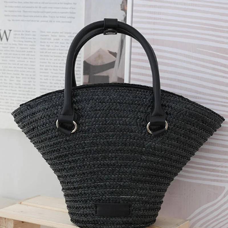 Large capacity women handbag 2024 new handmade woven single shoulder crossbody bag vacation beach bag