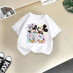 Disney Family Summer lively children's cotton T-shirt Cute sunny cartoon boy Girl T-shirt Fashion casual children's clothing